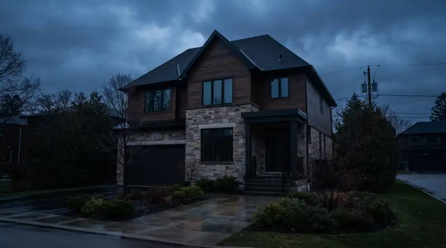 House dark during a power outage
